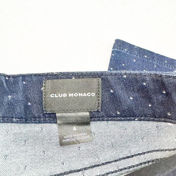 Club Monaco Printed Patterned Dark Wash Denim Jean Pants Size 4 - Picture 6 of 8